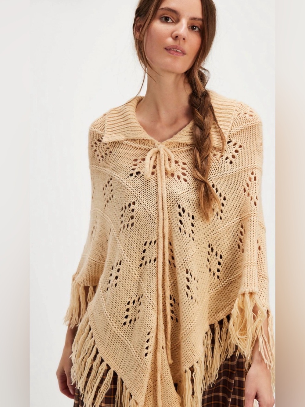 Free People Eyelet Knit Poncho - Picture 4 of 6
